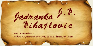 Jadranko Mihajlović vizit kartica